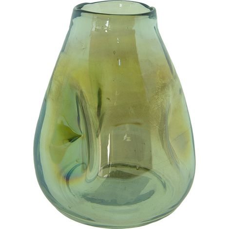 Vase en Verre Vert Design Moderne pour Décoration de Table Salon et Chambre 13 x 16 cm - PANGIVO (1/2)