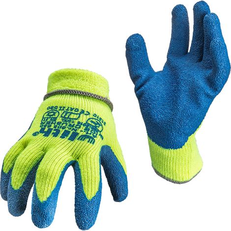 Arbeitshandschuhe Winter gefüttert warm warngelb Gr 10 Herren Damen Montagehandschuh Gartenhandschuh Schutzhandschuhe EN 388 / CE-CAT II / EN 511