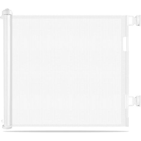 – Barrière de sécurité rétractable pour bébé et animaux – Hauteur 86 cm, longueur 150 cm – Mécanisme à l'épreuve des enfants – Installation facile (1/4)