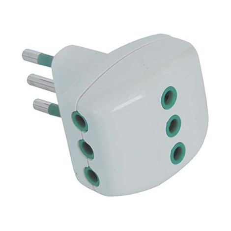 ADATTATORE TRIPLO 10A-10A GARANTI - BIANCO 2P+T- 10 pezzi