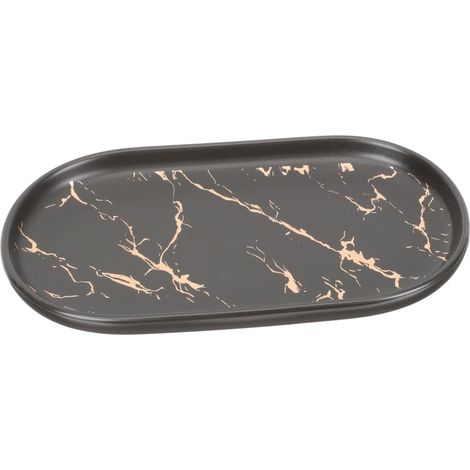 Plateau de Rangement Lisse Facile à Nettoyer en Céramique à Motif Marbre pour Cosmétiques et Bijoux pour Comptoir de Salle de Bain ou Lavabo'-'-