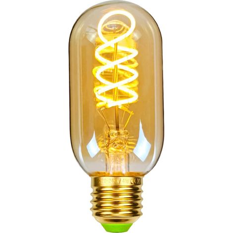 Ampoule LED Vintage 4W Dimmable 220-240V E27 Edison, Filament Décoratif Lumière Chaude (T45 Spirale Dorée)