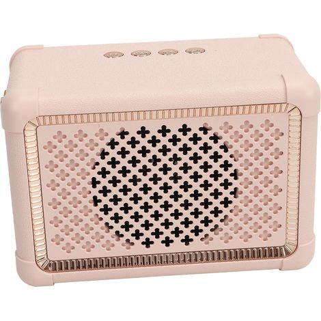 Pinkfarbener tragbarer kabelloser Lautsprecher, 6 Stunden Akkulaufzeit, Vintage-Stil, ideal für Büro, Schlafzimmer, Partys und Outdoor-Aktivitäten. (1/5)