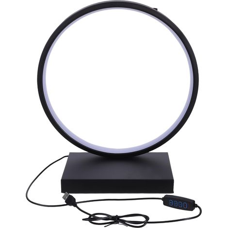 Ciieeo Lampe de Table Ronde LED en Fer Noir, Intensité Réglable (1/5)