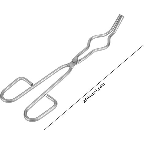 Pince en acier inox pour creuset et bécher de laboratoire, rivet aéronautique, longueur 250mm (1/2)