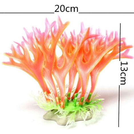 Plante Artificielle - Décor Aquarium - Herbe Aquatique Synthétique Non Toxique - 13 x 20 cm - Pour Bassin Poisson - 1 Pièce (1/5)