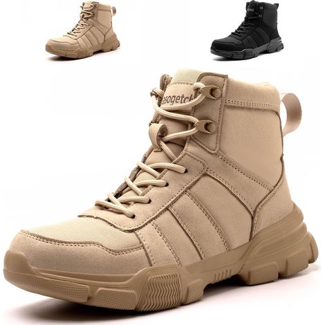 Chaussures de Sécurité Homme Femme Montante Légère Bottines de Sécurité Embout Acier Protection Bottines de Travail (1/5)