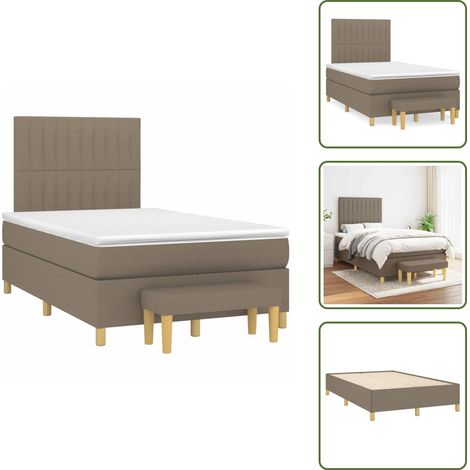 Boxspringbett mit Matratze Taupe 120x190 cm Stoff - Boxspringbett - Doppelbett - Bettenrahmen - Schlafsofa - Tapete (1/5)