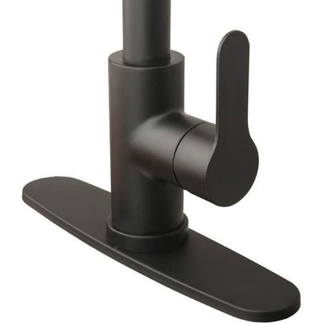 Plaque De Robinet - Acier Inoxydable - Pour Évier Cuisine - Finition Noire Anti-rayure - 1 Pièce (1/5)