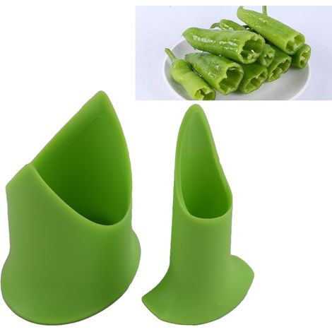Paquet de 2 piments Jalapeno, 2 en 1, dissolvant de noyau de graines, tomates, piments, fruits et légumes, séparateur de noyau, outils de fruits (1/5)