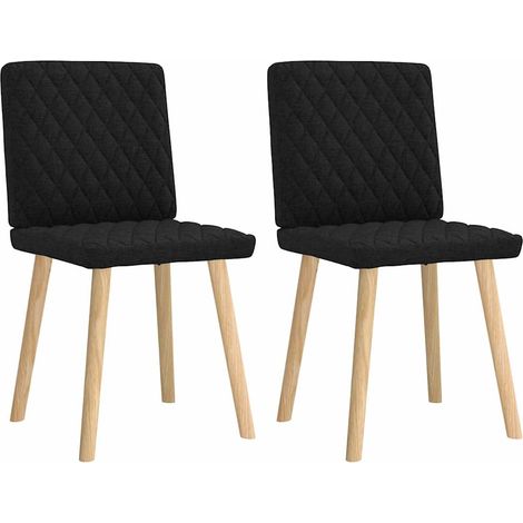Lot de 2 Chaises à manger,Chaise de cuisine noir tissu CFW27393 (1/5)