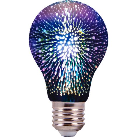 Lampada A Led E27 A60 Bulbo Filamento Effetto Speciale 3D In Vetro 3W 3000K SKU-2704 (1/2)