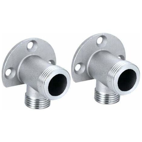 2pcs Kit d'installation pour connecter le tuyau pour robinet apparent  - Système de douche extérieur - Mitigeur thermostatique - Conversion encastré en surface