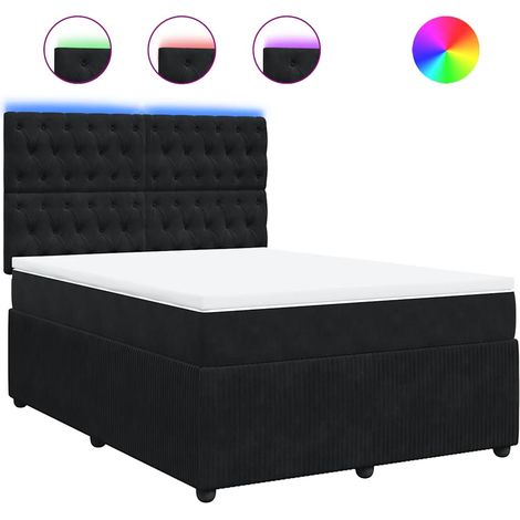 Maison Exclusive - Boxspringbett mit Matratze Schwarz 160x200 cm