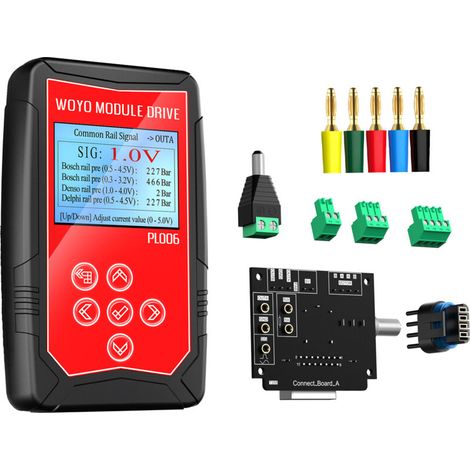 PL006 12V Automotive Drive Module for Vehicle Injectors, Car Fault Detection Simulator, Saloudoids Stepper Motor Auto Signal Ignition Coil Tester with 4.5-inch LCD Screen (1/5)