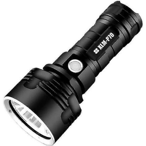 P70 Taschenlampe, 30.000 bis 100.000 Lumen, Hochleistungs-LED, ultrahell und wasserdicht, die leistungsstärkste XLM-P70 50W Taschenlampe mit 3 Modi (Einzelbatterie, 50W-P70) (1/4)