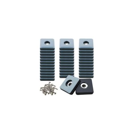 Juego de 36 deslizadores de teflón atornillables, 25 mm de diámetro, deslizadores cuadrados para muebles con 36 tornillos de acero inoxidable, deslizadores de PTFE para una protección eficaz de sus mu (1/4)
