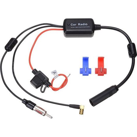 Amplificador de antena de radio para coche - Divisor FM AM DAB DAB+ - Amplificador de señal de 12V-24V (1/5)