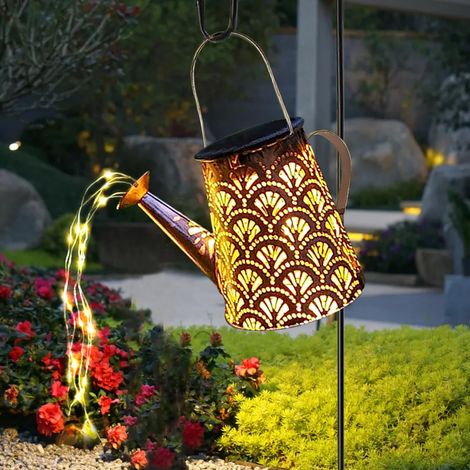 LQWELL Arrosoir Solaire Lampe Guirlande Lumineuse Cascade Jardin Lampe Jardin Lanterne Solaire Vintage (1/5)