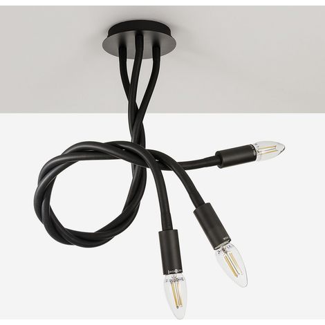 Lampadario da soffitto a 3 luci in metallo Orix 3 - Nero