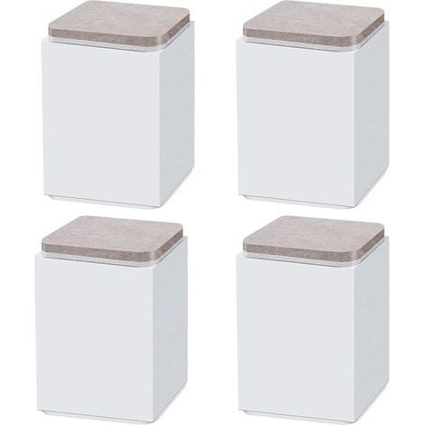 Lot de 4 pieds de support de meuble auto-adhésifs – Acier carbone – Carré 6x6cm – Hauteur 5cm/10cm – Pour canapé, lit, meuble TV (1/3)