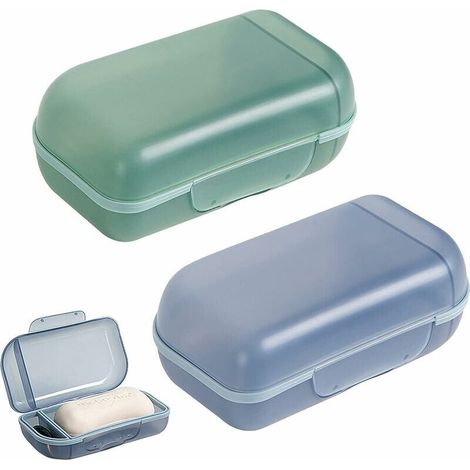 Confezione da 2 portasapone da viaggio in plastica con coperchio, scatola portasapone impermeabile e sigillata, portasapone portatile creativo per bagno, viaggi, campeggio e attività all'aperto.