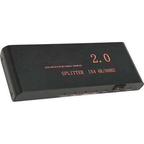 1x4 HDMI-Verteilerbox, Full HD 1080p Audio-Video-Splitter für Fernseher, Monitor, Projektor, 3D-kompatibel, 100–240 V EU-Netzteil (1/5)