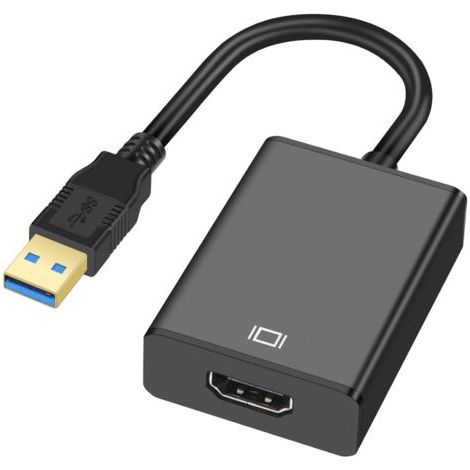 Adaptateur USB 3.0 vers HDMI, 1080P USB 3.0/2.0 vers HDMI Mâles Compatible avec Windows 11/10/8.1/8/7, Full HD Vidéo Audio Multi Moniteur Convertisseur Adaptateur pour PC, Téléviseur HDTV (1/5)