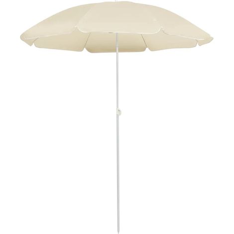 Sombrilla de jardín inclinable 180 x 180 x 200 cm protección UV alta resistencia estilo arena de poliéster arena 020046512 (1/5)