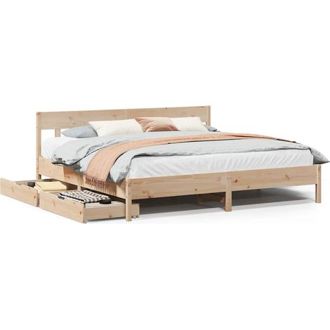 Maison Exclusive - Cadre de lit sans matelas 200x200 cm bois massif de pin (1/5)