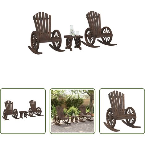 Holzschaukelstuhl - 3-tlg. Garten-Lounge-Set Massivholz Tanne (1/5)