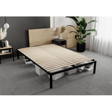 Sommier - cadre de lit Metal - 4 pieds Inclus 160 x 200 cm Gris (1/5)