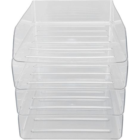 Support de courrier de bureau lot 4 niveaux transparent épais empilable organisateur de documents A4 multifonction pour maison (1/5)