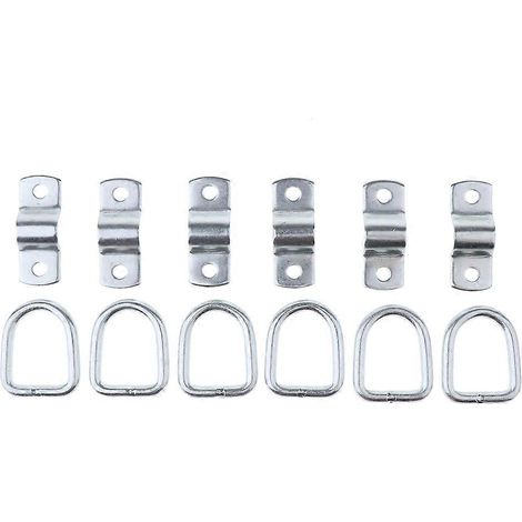 6 anneaux en D, ancrages 1,42 x 1,81 pour camions et remorques (1/5)