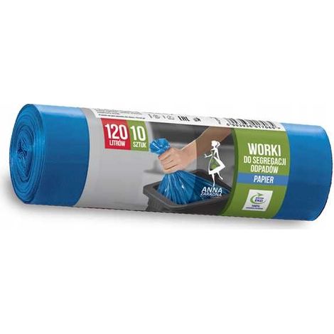 AZ Abfallsortierbeutel aus Papier, 120 l, 10 Stück, blau (1/4)