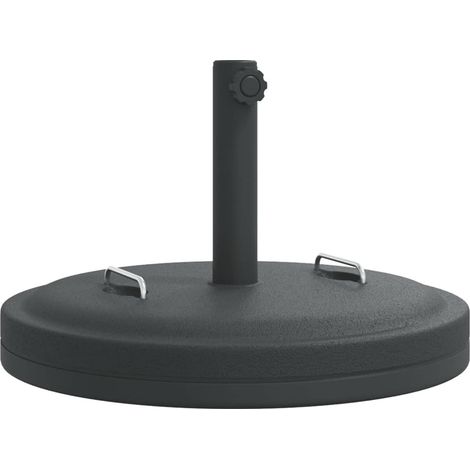 Base per ombrellone rotonda stabile con manici 50 x 33,5 cm per pali da 38 e 48 mm PE nero 020056656