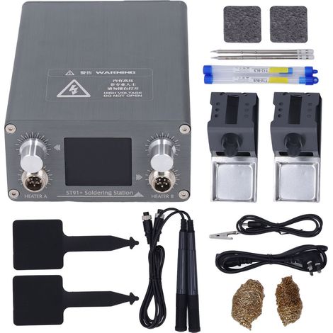 Station de Soudage Intelligente Double Canal, Écran LCD, Température Constante, Fer à Souder Régulable 110-240V AC, Prise Australienne, Outil de Précision (1/5)