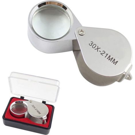 30x21mm Magnifying Glass, Folding Magnifying Glass, Jeweler's Magnifier, 30x Pocket Magnifier, Portable Jeweler's Magnifier, Watchmaker's Magnifier, Pocket Magnifier for Jewelry, Gemstones, Stamps (1/5)