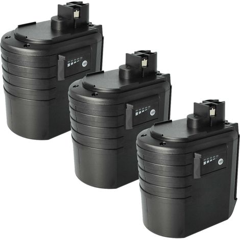 vhbw 3x Batterie compatible avec Bosch BTI BHE 24VRE GBH 24VFR, 11225VSR, 11225VSRH, 0 611 260 539 outil électrique (3000 mAh, NiMH, 24 V) (1/4)
