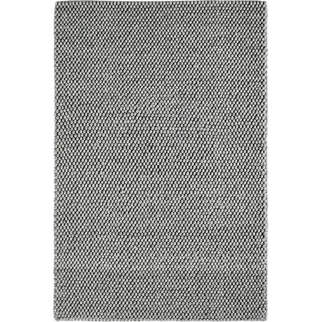Tapis intérieur argent laine viscose fait main durable - 170 x 120 cm (1/3)
