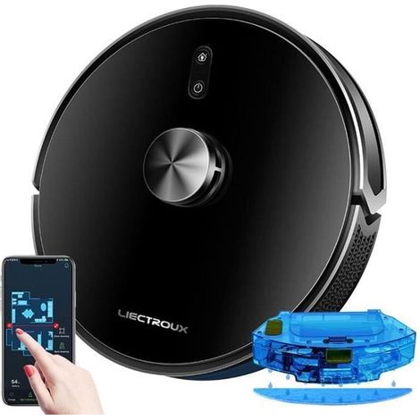 Liectroux X6 Aspirateur robot laveur 2-en-1 avec navigation laser LiDAR, aspiration 6500 Pa, lavage en Y et contrôle via application (1/5)