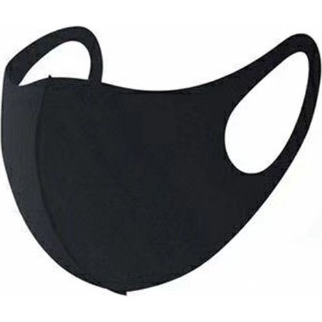 Masque noir neutre monocouche réutilisable et lavable en polyester (1/5)