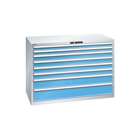 Cajonera con 8 cajones  A x P x H 1431 x 725 x 1000 mm  gris