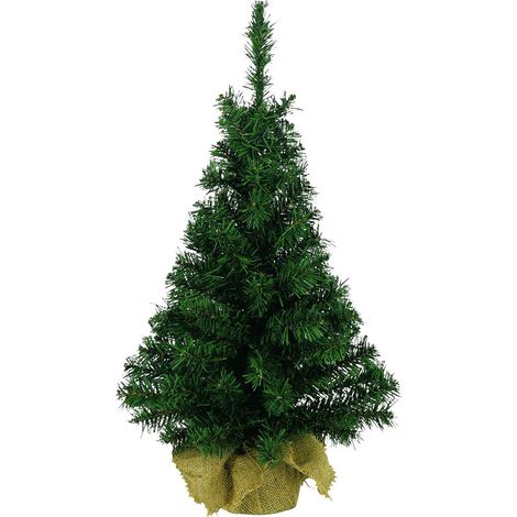 Künstlicher Weihnachtsbaum im Jutesack 35 cm Tannenbaum Christbaum Dekobaum