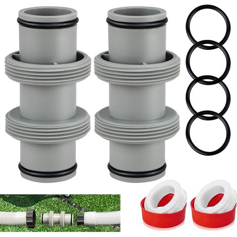 Lot de 2 Raccords de Tuyau de Piscine 38 mm avec 2 Voies - Kit de Raccordement pour Intex Bestway Coleman (1/5)