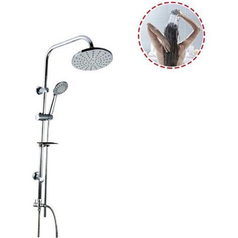 Cleafe - Colonna Doccia Saliscendi Miscelatore Cromato Rubinetto Soffione 69125 Bagno -