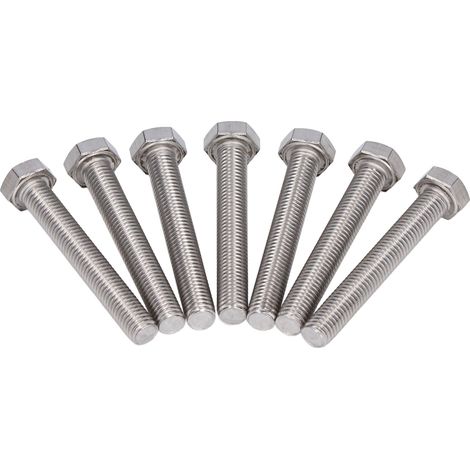 Lot de 20 vis à tête hexagonale filetage complet DIN 933 M10x60, boulons en acier inoxydable A2, pas de 1,5 mm, filetage grossier, fixation robuste (1/5)