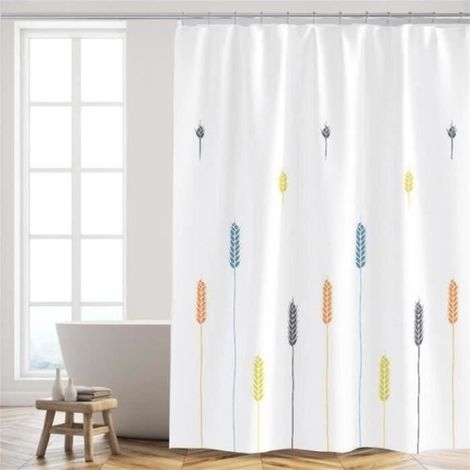 RIDEAU DE DOUCHE Duschvorhang, schimmelresistent, wasserdicht, mit Haken für das Badezimmer, 180 cm (1/4)