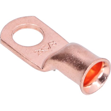 Cosses à sertir en cuivre nu 2AWG x 3/8 pour câbles de batterie, œillets marins, automobiles et extérieurs (1/5)