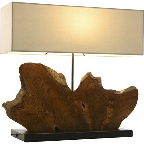 Lampara Sobremesa Teca Hierro 60X20X55 (1/5)